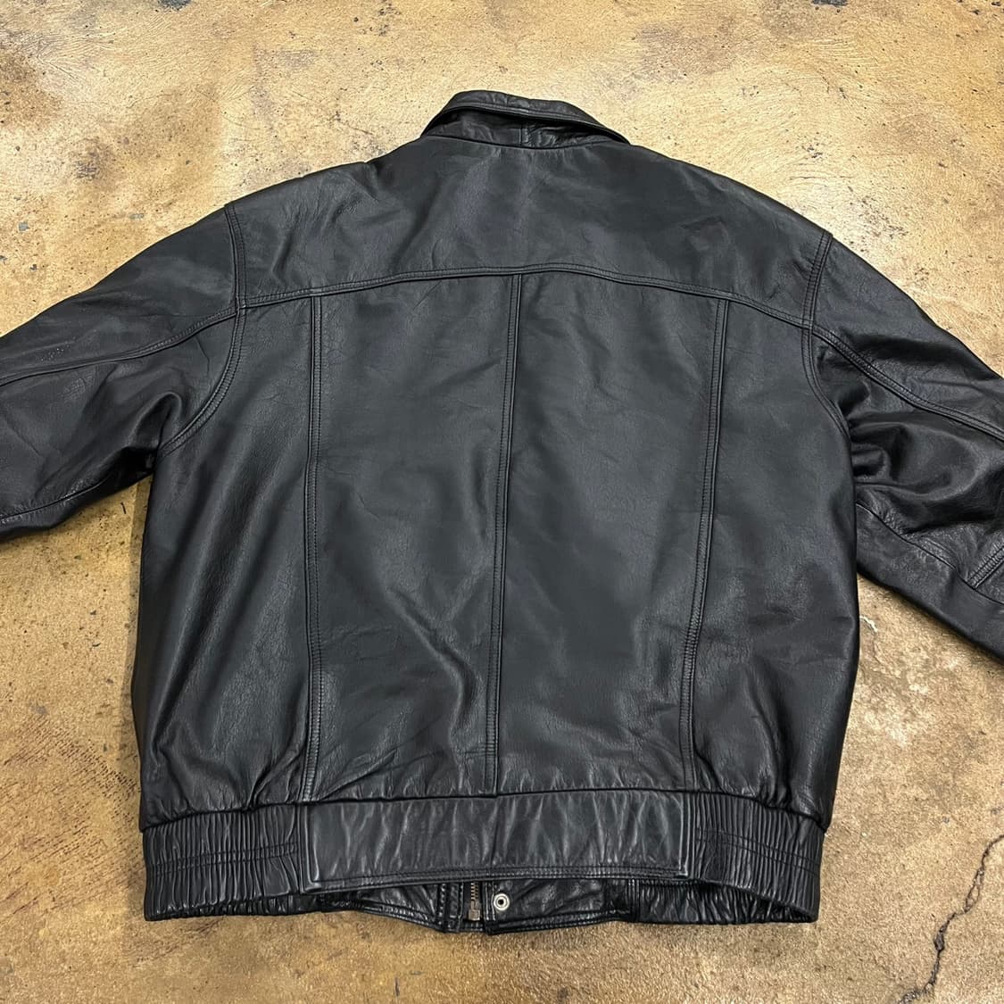 [정품/105] yeke 빈티지 드럼다이드 가죽 레더 자켓 b17 상품이미지4