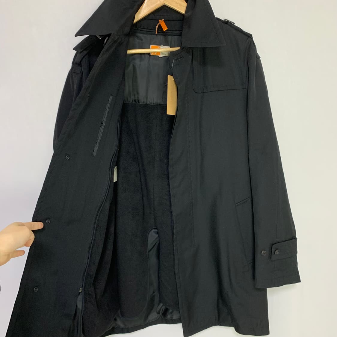 에르메네 질도 제냐 견장 벨티드 피쉬테일 트렌치 하프코트 XL 남녀공용 상품이미지8