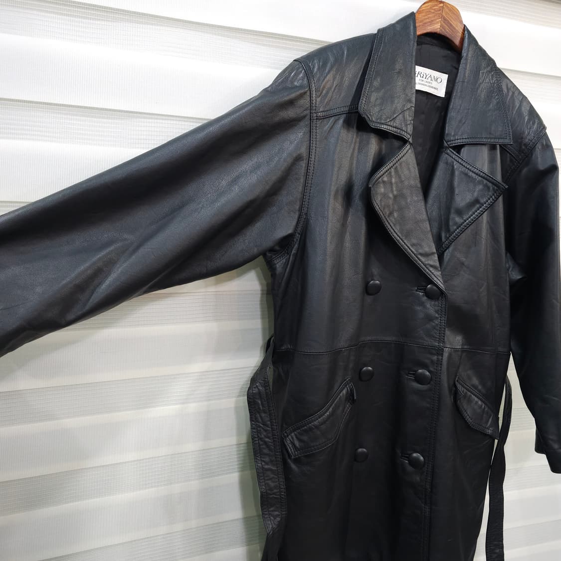 RiRiYANO 빈티지 가죽 트렌치 코트- 우먼프리 상품이미지5
