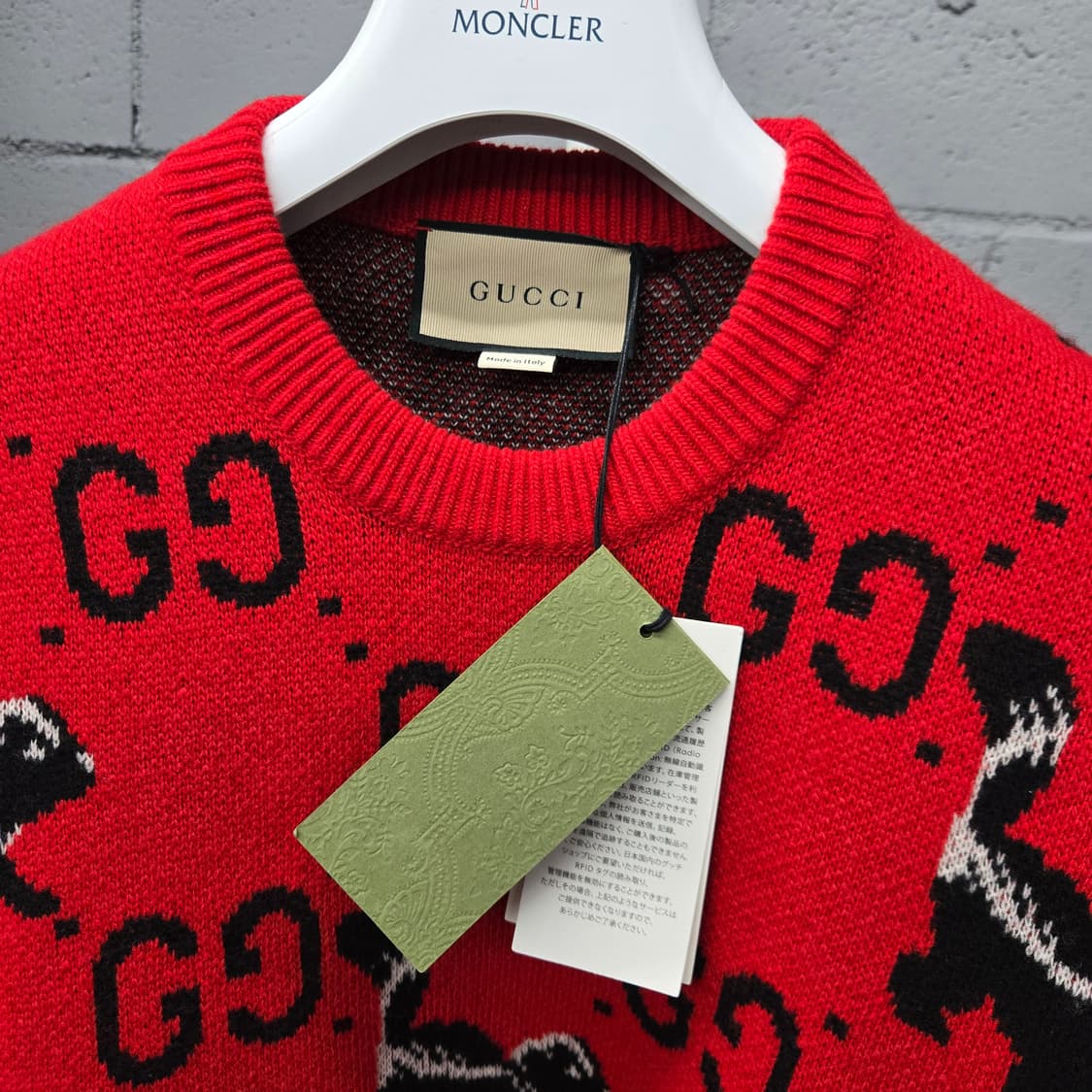 새상품 / 구찌 GG 자카드 스컹크 울 니트 M 상품이미지3