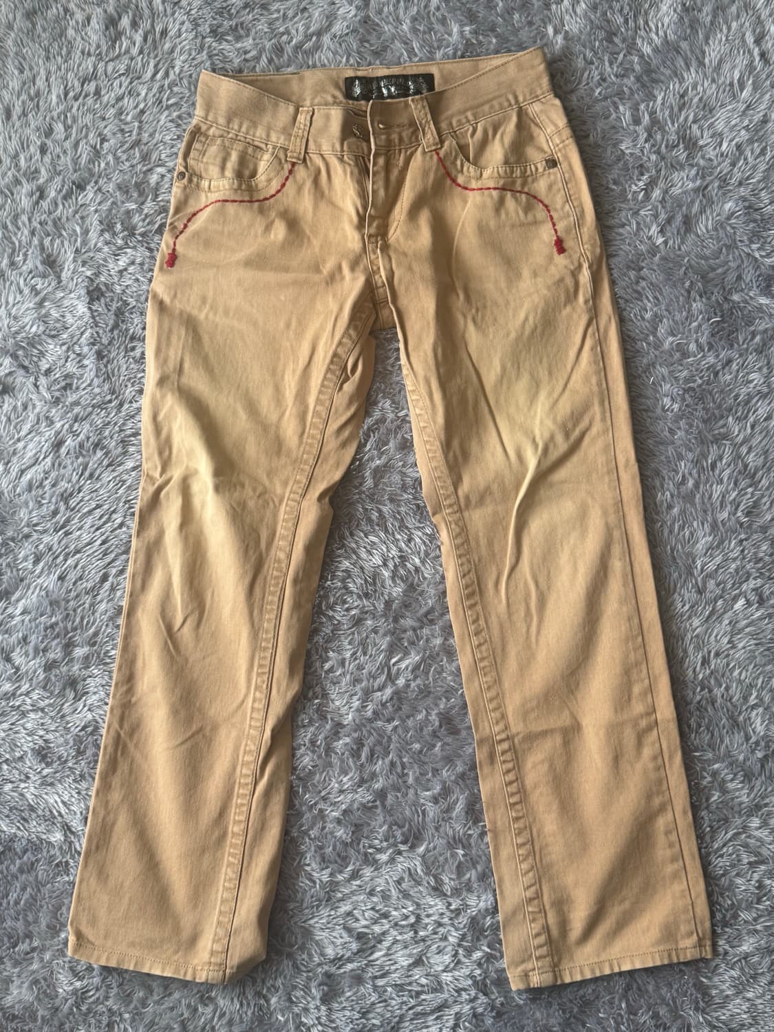 레드페퍼 Y2K 날개 자수 베이지 팬츠 상품이미지4