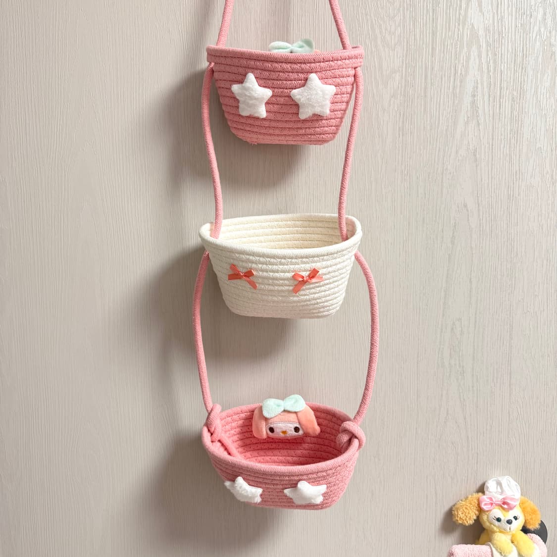 [새상품] 핑크 마이멜로디 걸이형 바구니 상품이미지1