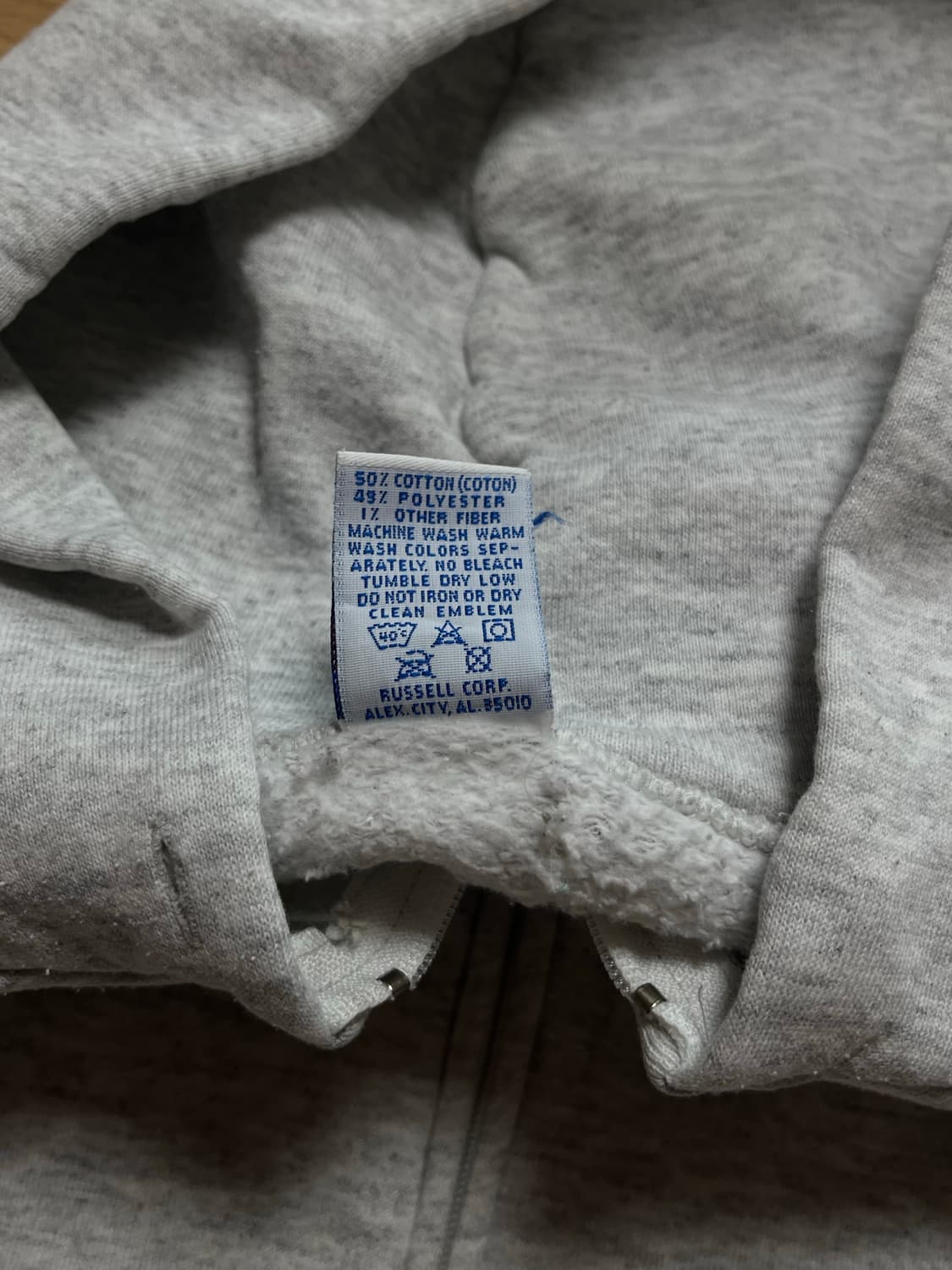 빈티지 USA 러셀 후드집업 XL 라이트 그레이 상품이미지4