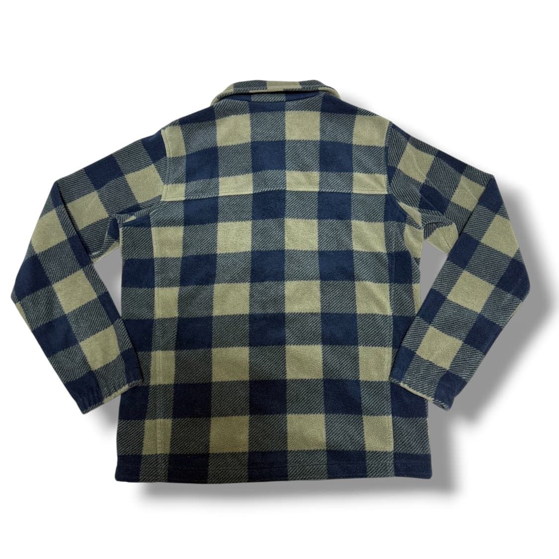 콜롬비아 카키 블루 체크 플리스 후리스 집업 상품이미지2