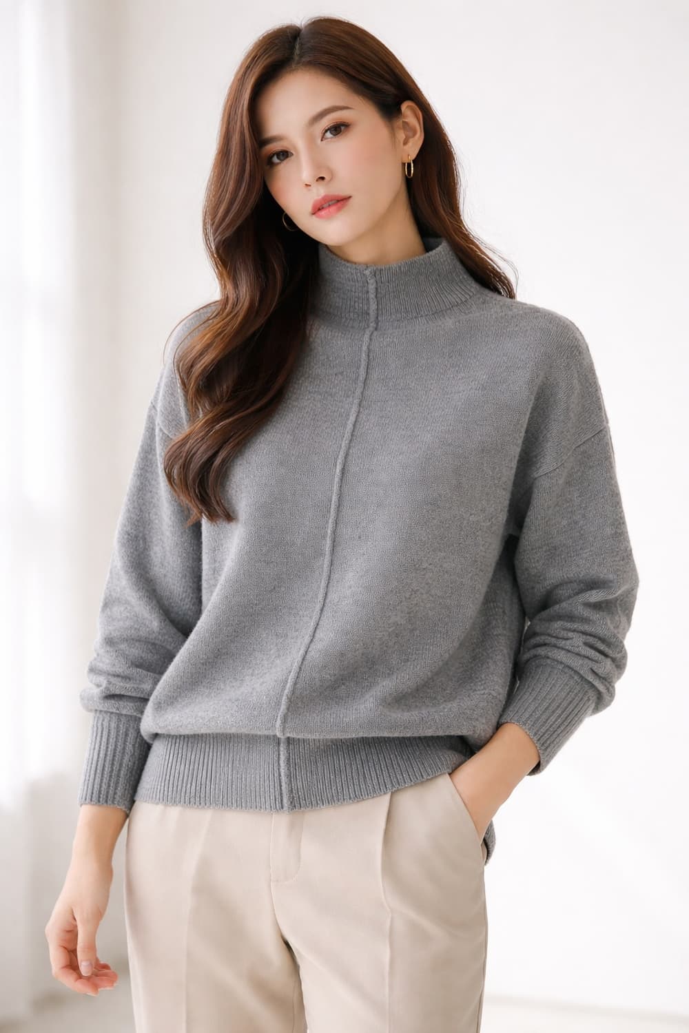 회색 니트 상품이미지1