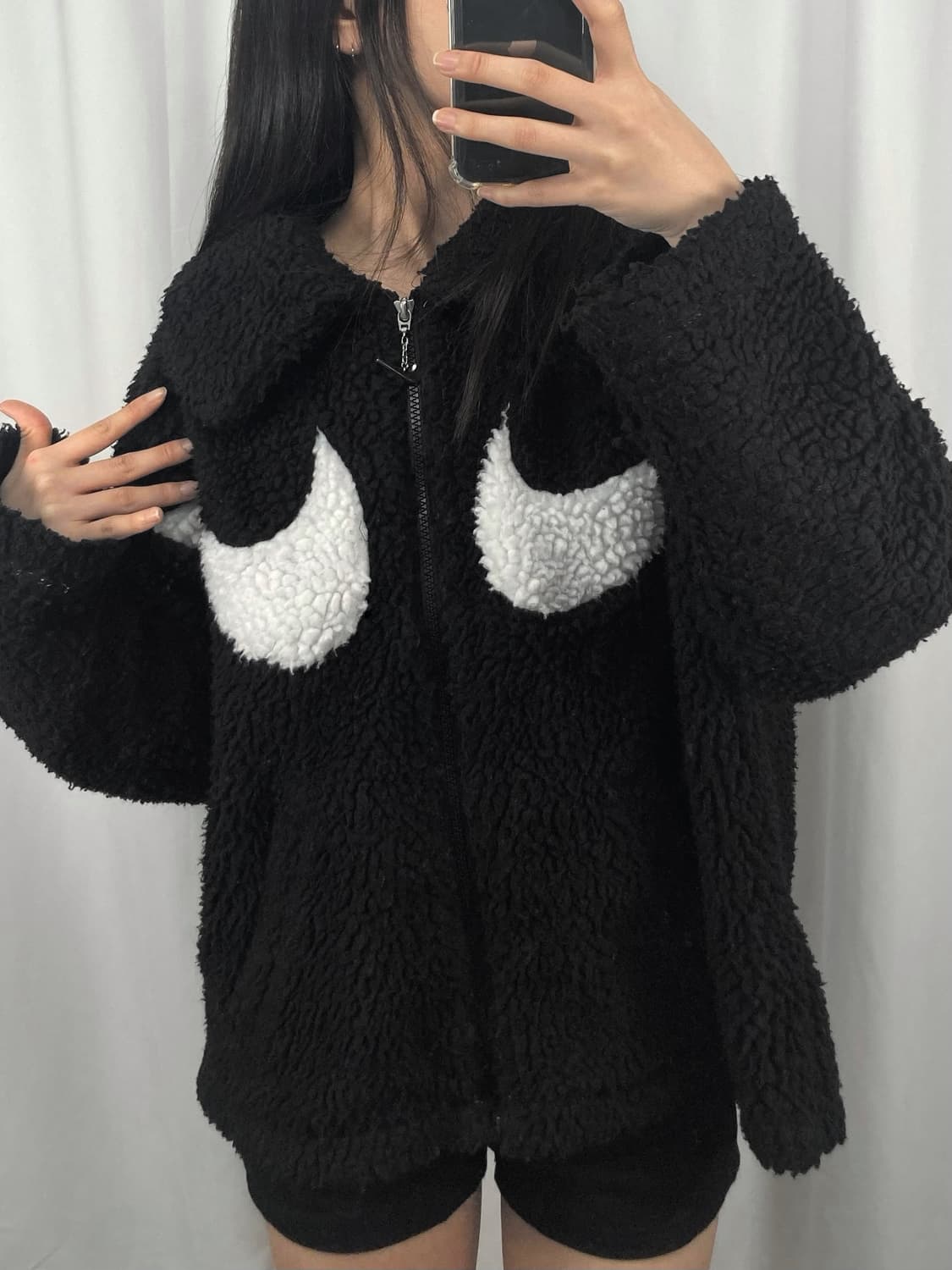 나이키 스우시 쉐르파 블랙 플리스 후리스 자켓 상품이미지2