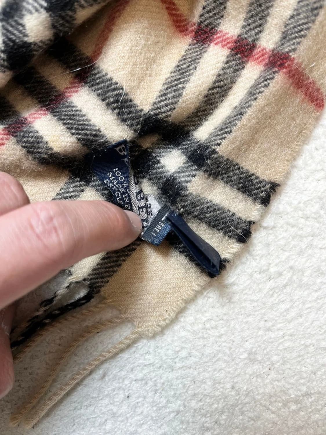 버버리 90s 100% 캐시미어 노바 체크 목도리 A1782 상품이미지4