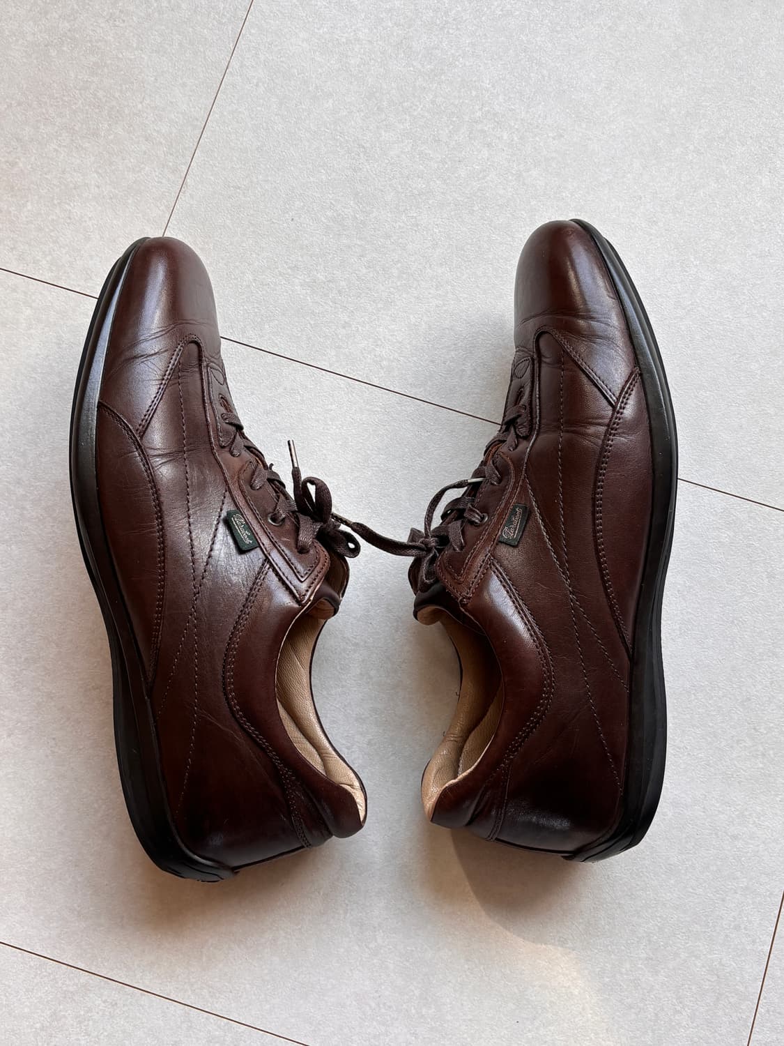 파라부트 UK9 브라운 레더 스니커 - 아메리카컵 무드, 독일군 한 스푼 상품이미지6