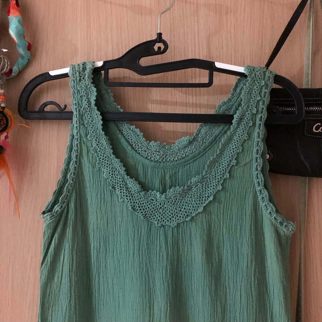 Mintcore Crochet Lace Asymmetrical Dress 상품이미지3