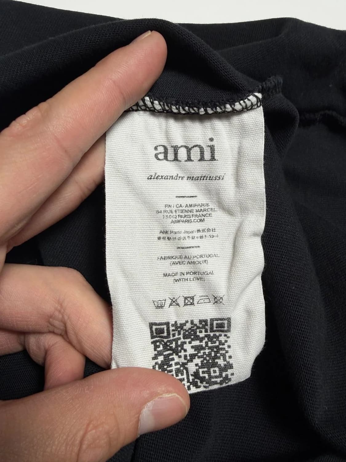 아미 AMI 스몰 하트 로고 코튼 반팔 티셔츠 R1288 상품이미지5