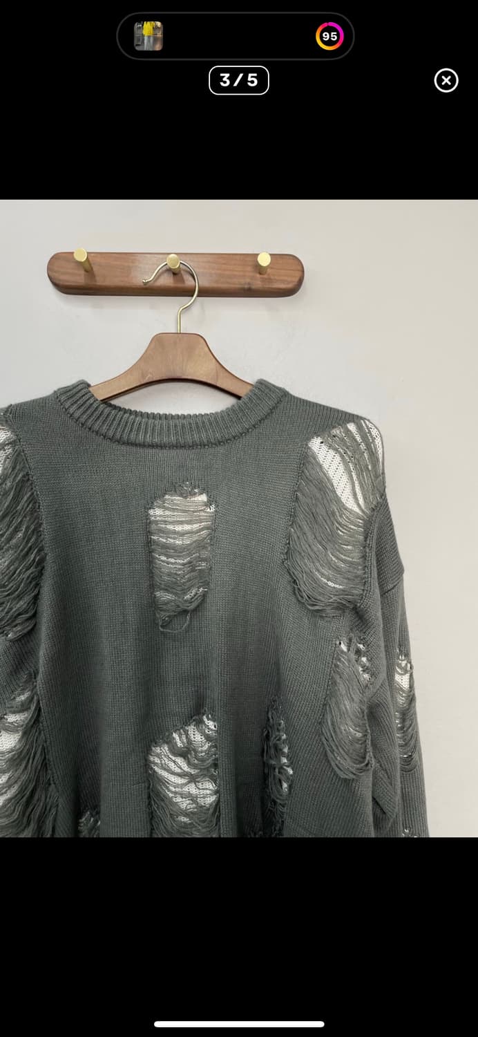 빈티지 데미지 그레이 니트 A3677 상품이미지3