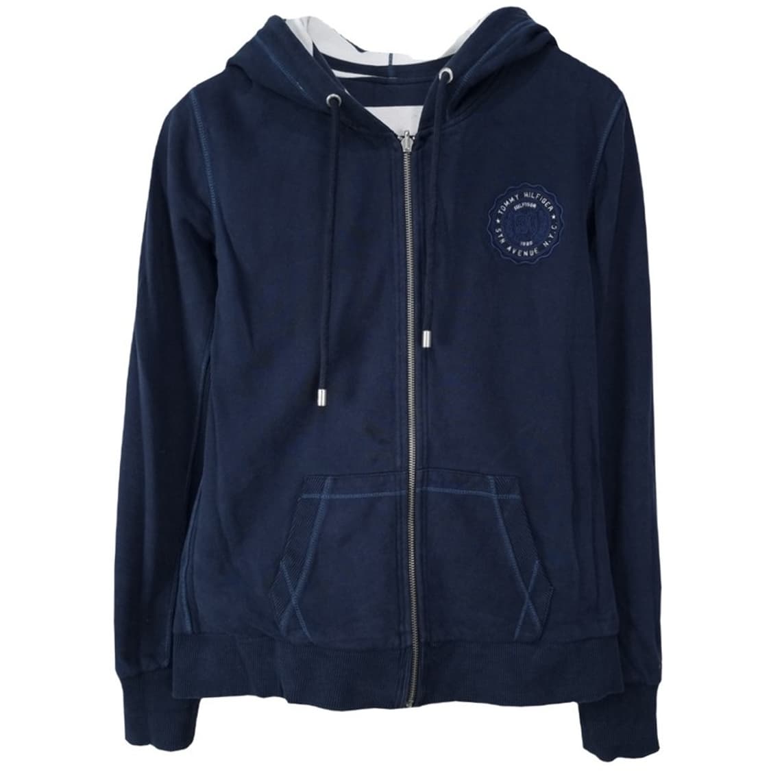 [타미힐피거] 리버시블 양면 스트라이프 후드 집업 네이비 M20156 상품이미지4