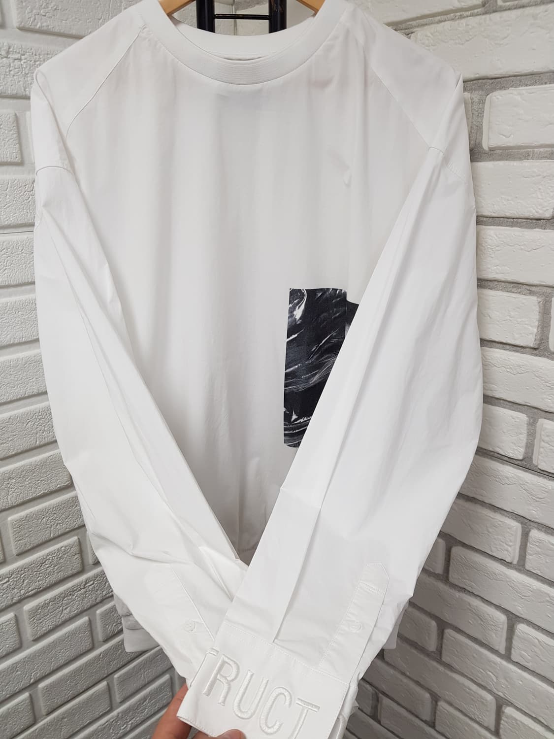 [46/100/정품] 준지 프린팅 셔츠 긴팔티 화이트 상품이미지5