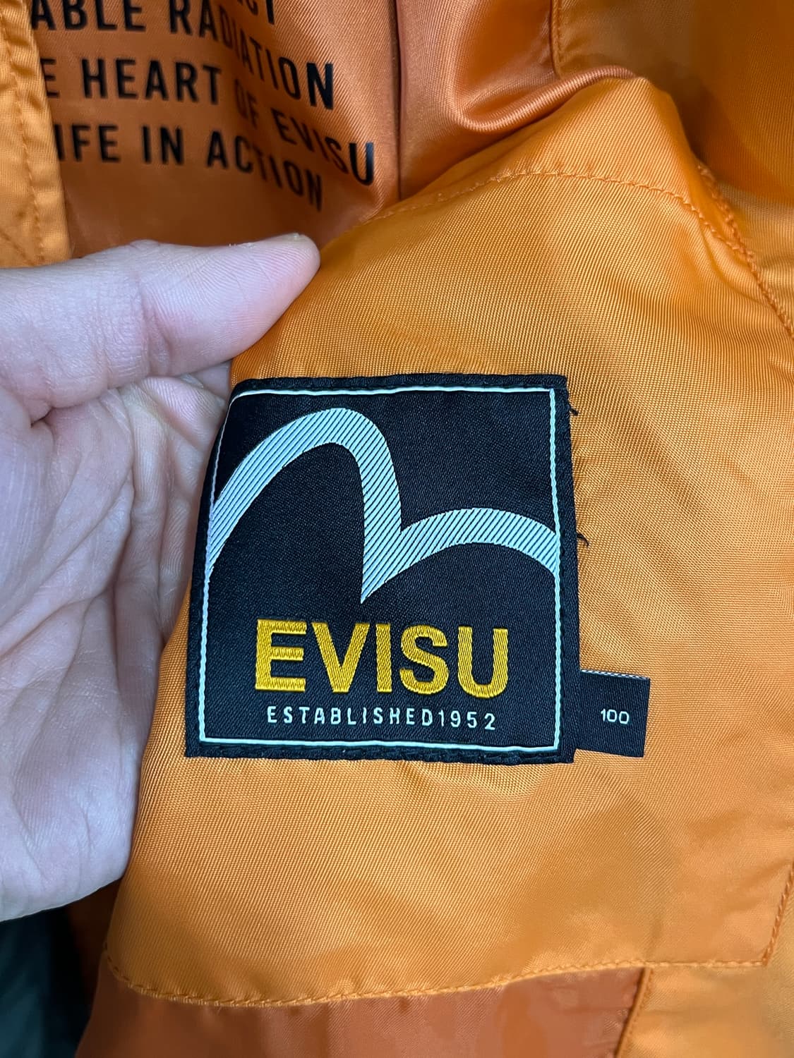 Evisu 에비수 올리브 카키 ma-1 항공자켓 상품이미지4