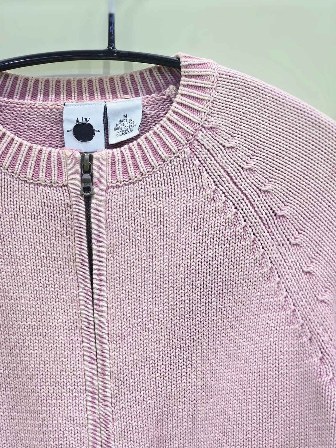 아르마니 익스체인지 핑크 니트 집업 가디건 상품이미지5