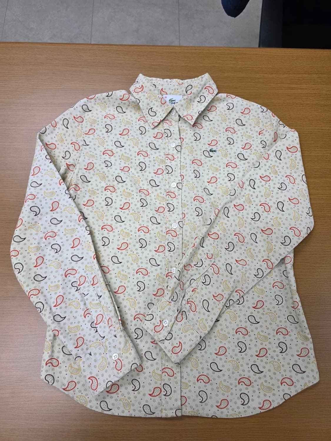 라코스테 페이즐리 패턴 코듀로이 셔츠 L 상품이미지1