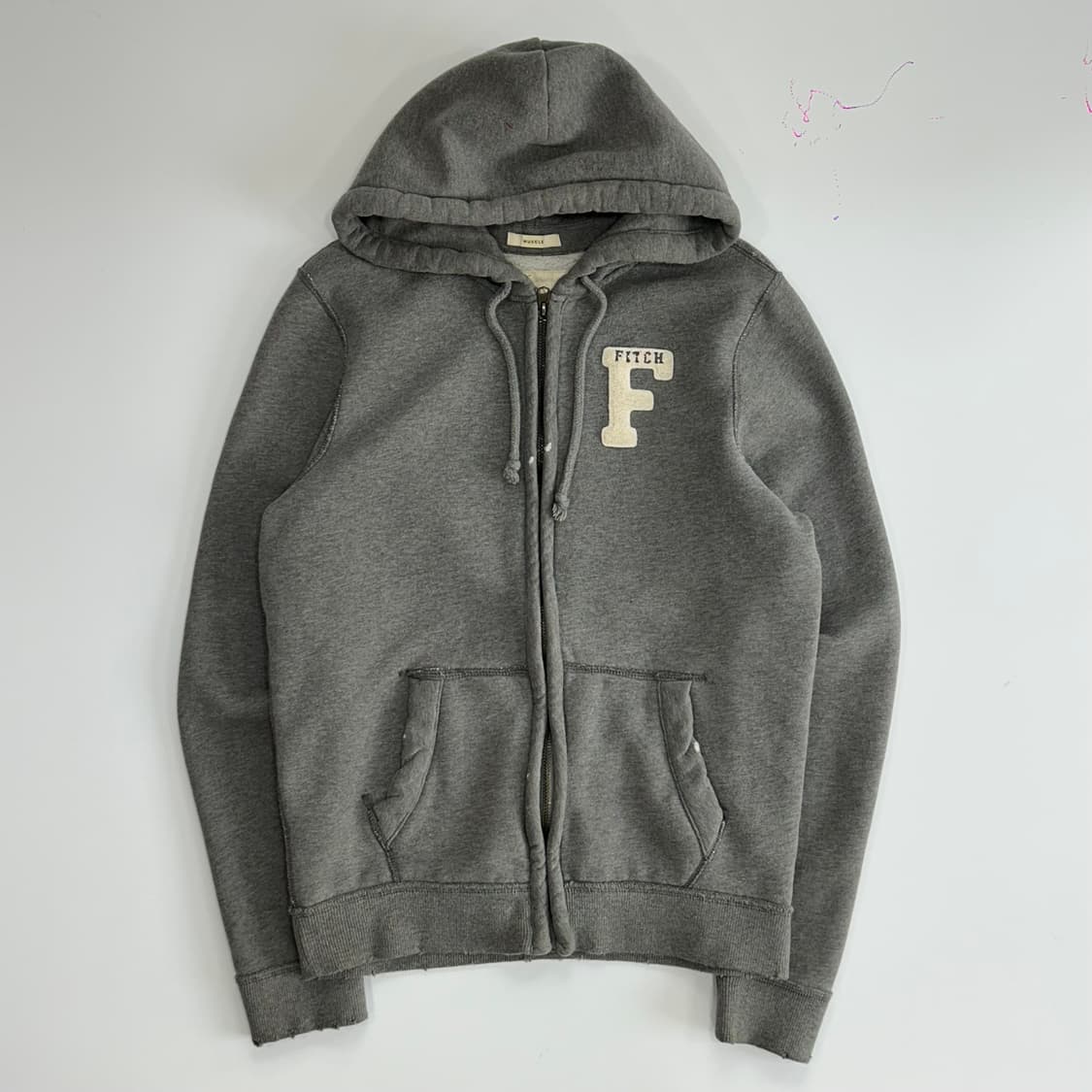 Abercrombie 아베크롬비 F로고 그레이 후드집업 상품이미지3