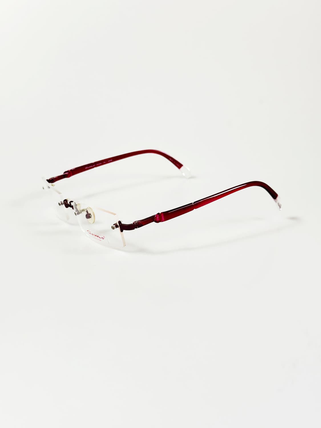 CAMO FASHION 무테 스퀘어 버건디톤 빈티지 안경 상품이미지3