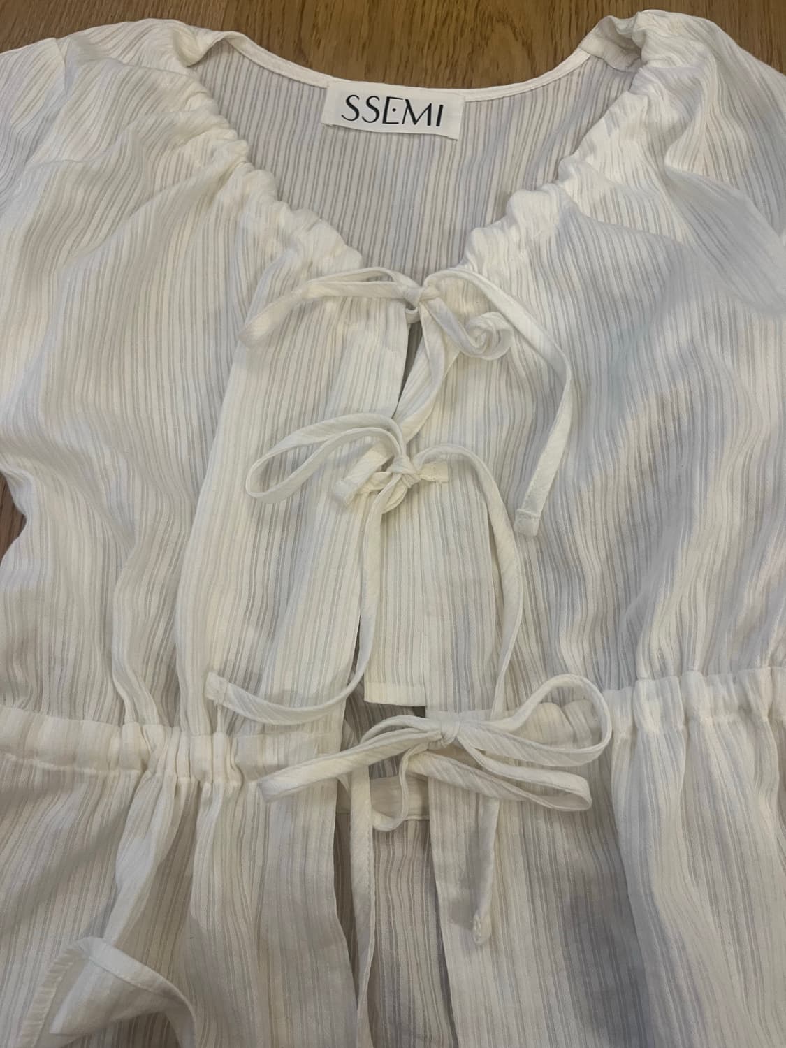쎄미 THREE RIBBON 블라우스 아이보리 상품이미지2