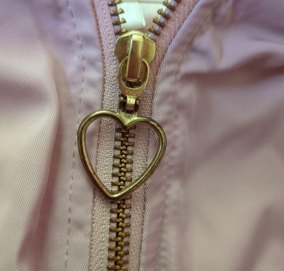 리즈리사 퍼 후드 리본 아일릿 핑크 블루종  상품이미지6