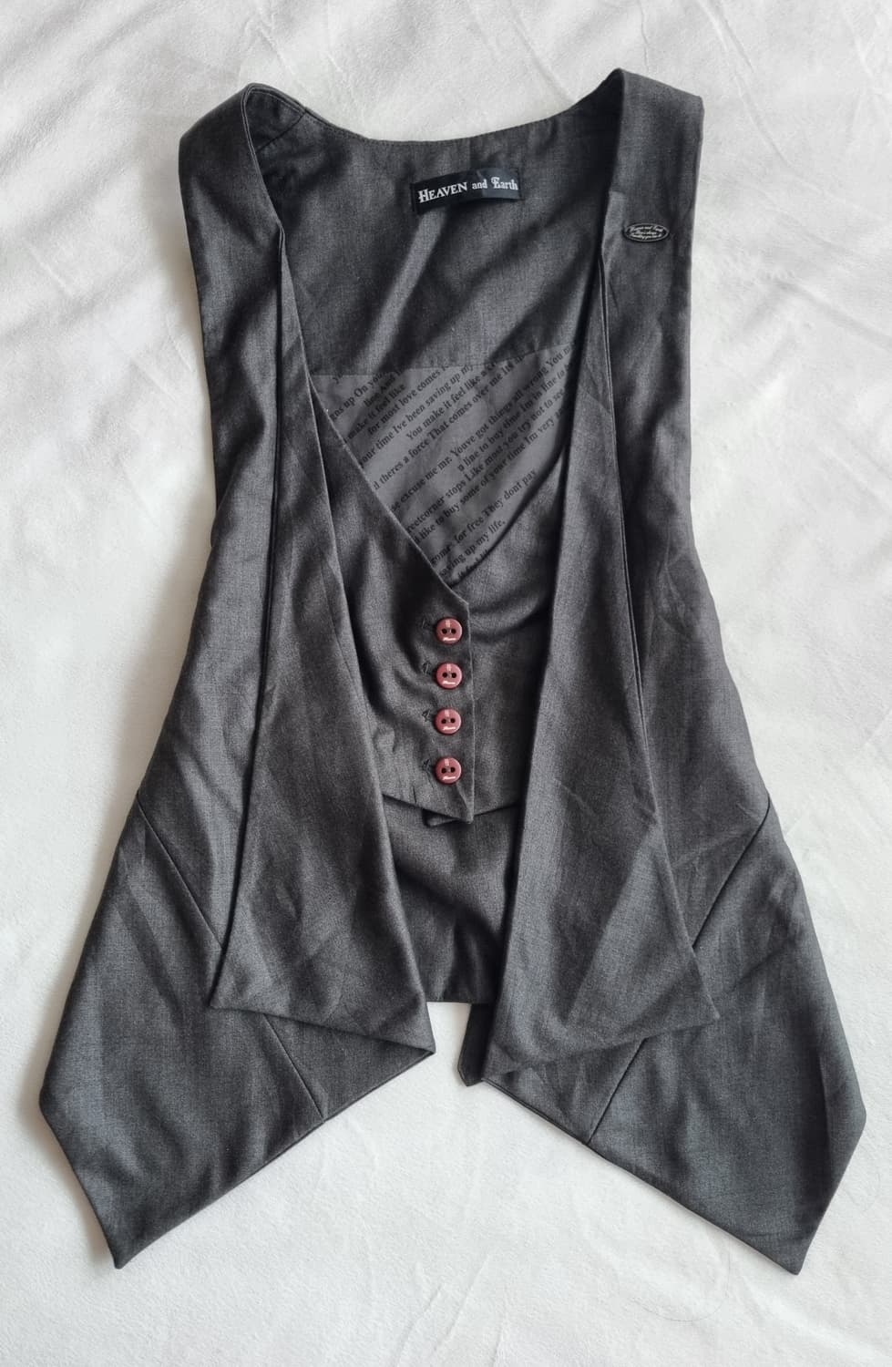 빈티지 긱시크 오리엔탈 그레이 딱붙핏 조끼 상품이미지1