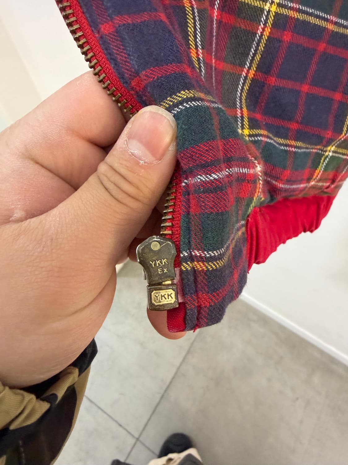 90s 폴로 레드 타탄체크 헤링턴 자켓 스윙톱 상품이미지3