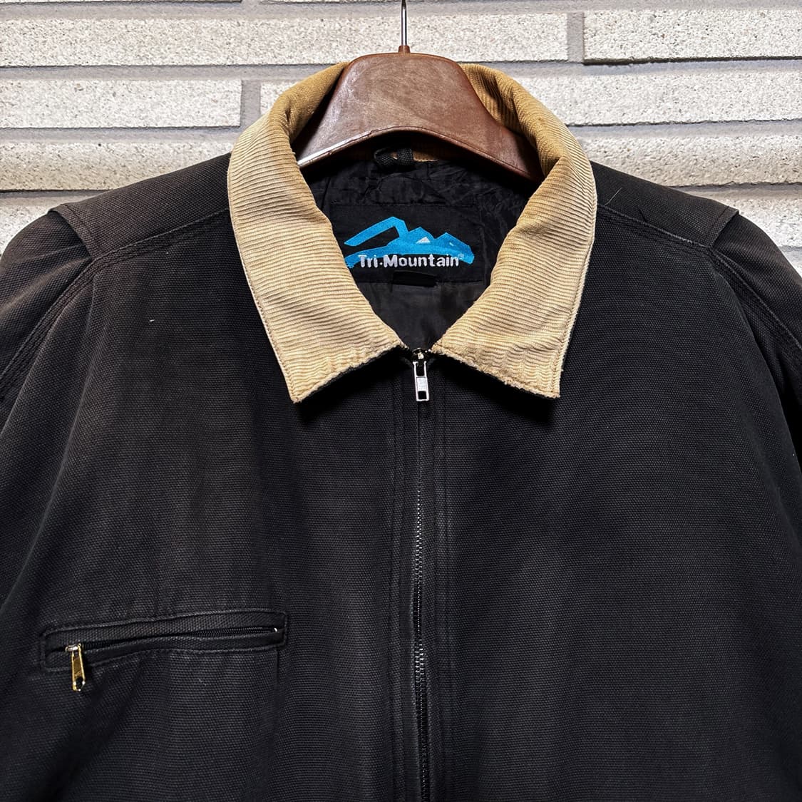 USA VINTAGE 코듀로이 카라 워크자켓 퀼팅안감 디테일 블랙 상품이미지4