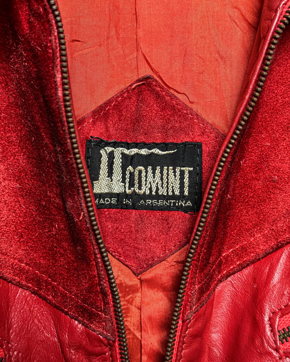 80‘s Red Leather Suede Panel Jacket 상품이미지9