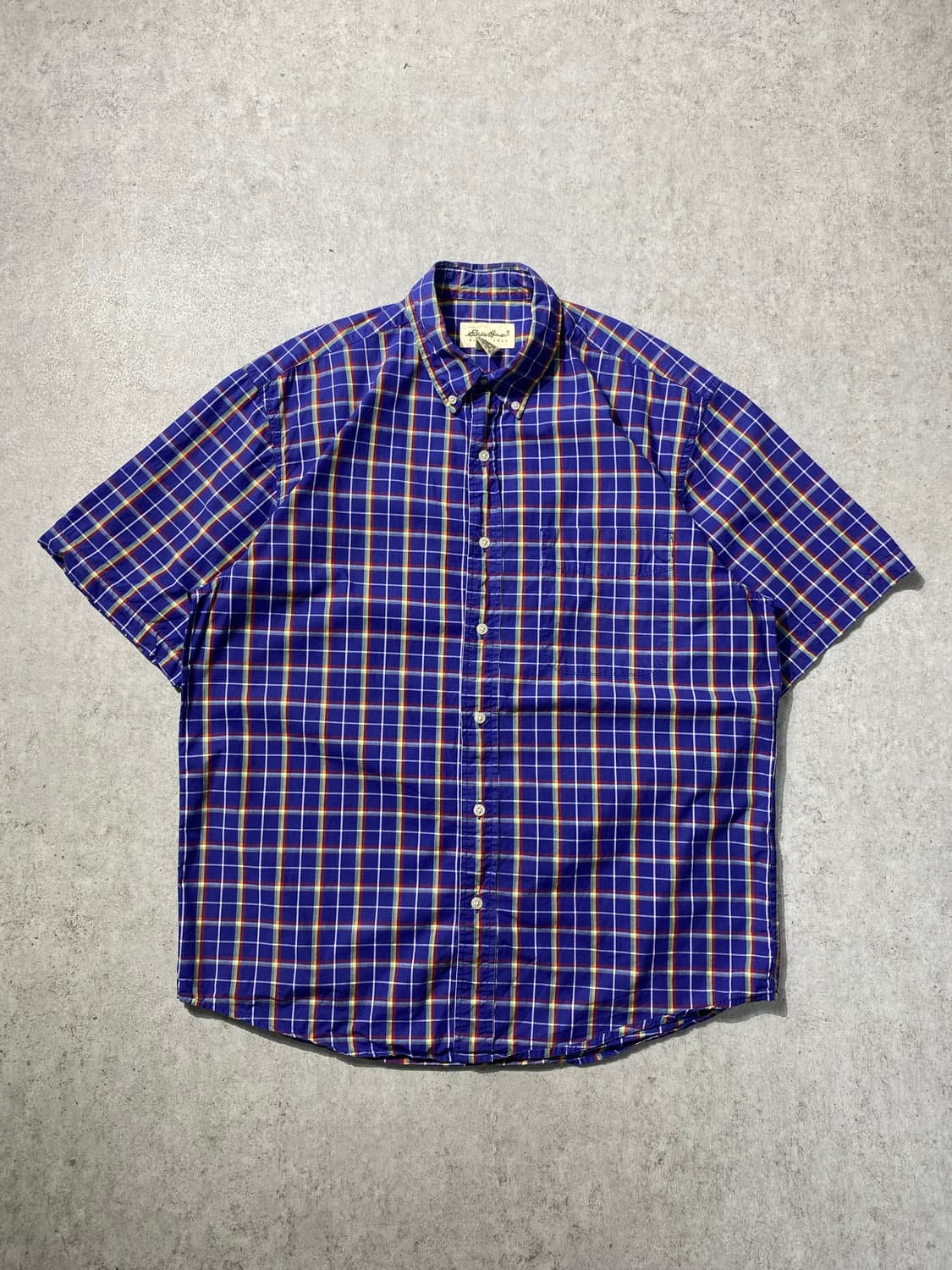 [M] 90s Edddie Bauer 에디 바우어 반팔 체크셔츠 상품이미지1