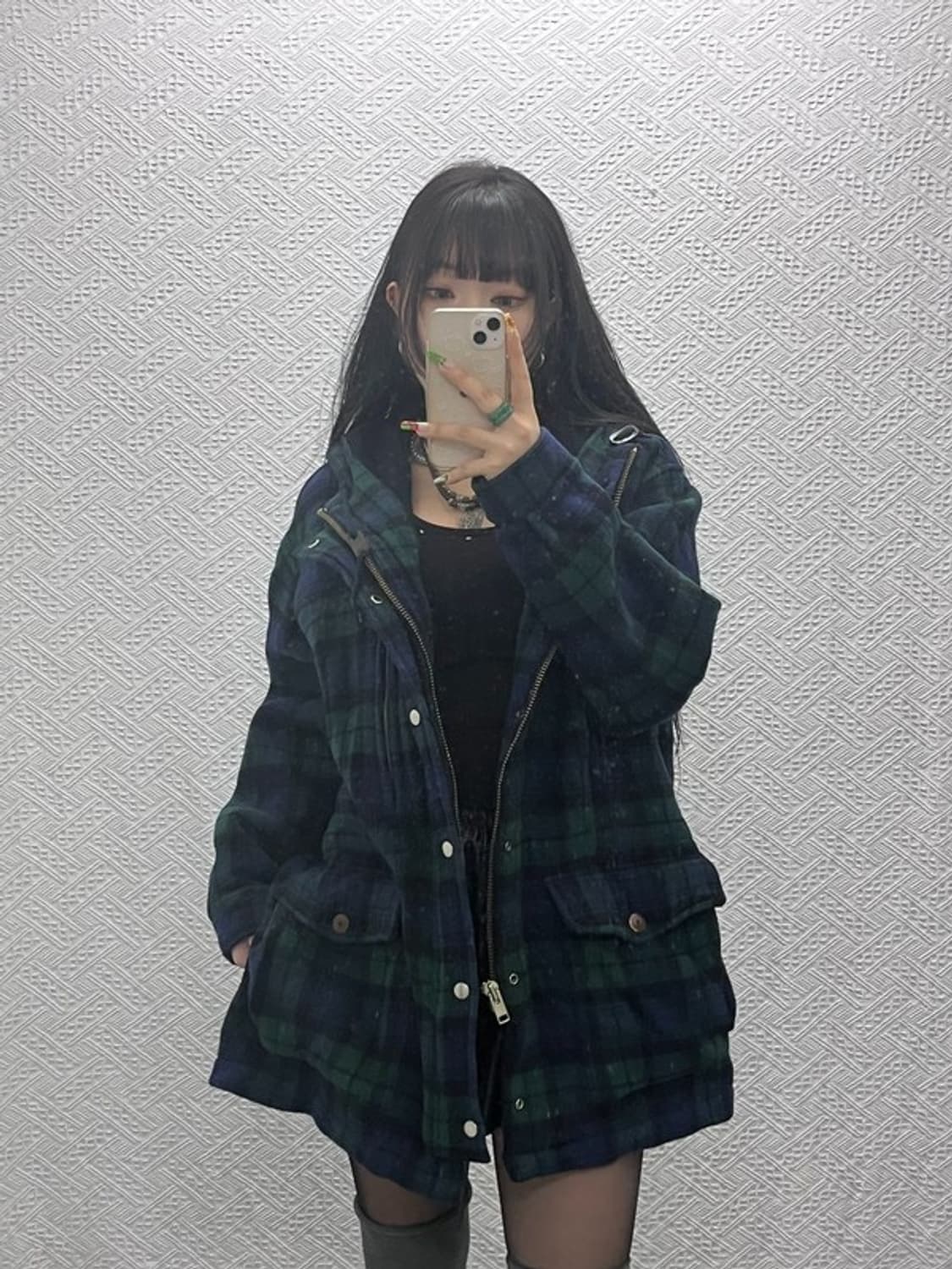 폴로 랄프로렌 블랙와치 홀리데이 체크 후드 미디 자켓 95 C09517 상품이미지2