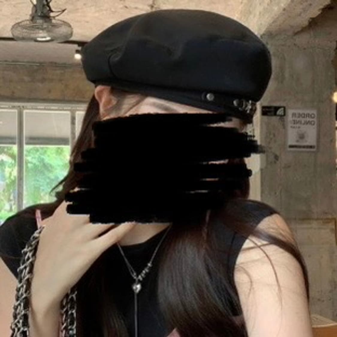 [새상품] 벨티드 버클 코튼 베레모 / 블랙 상품이미지4