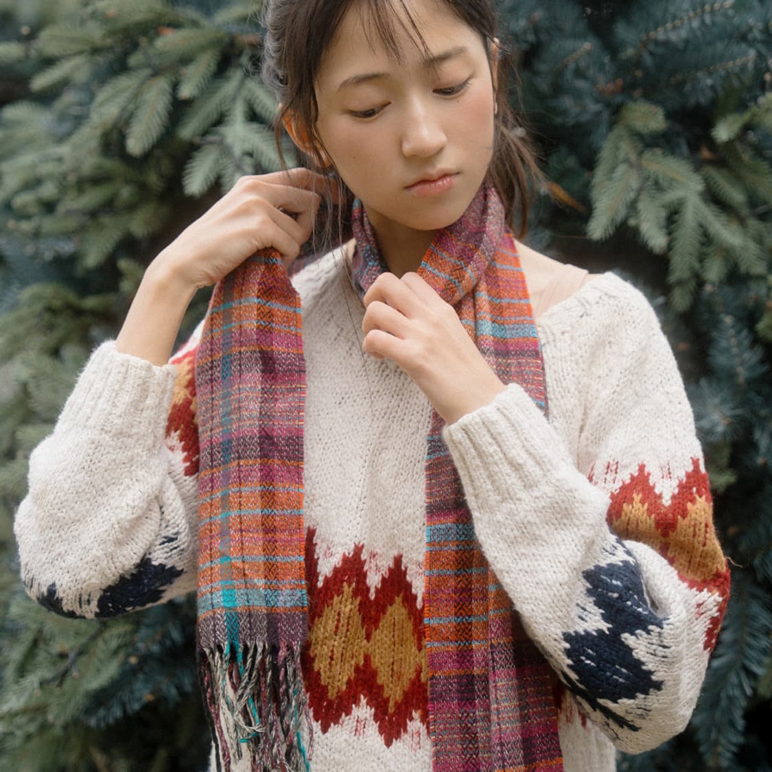 우드베리 체크 머플러 상품이미지3