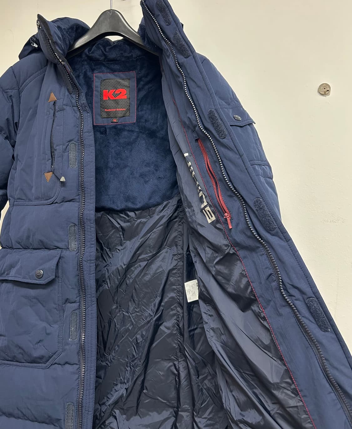 K2 네이비 여성 덕다운 롱패딩 점퍼 상품이미지4