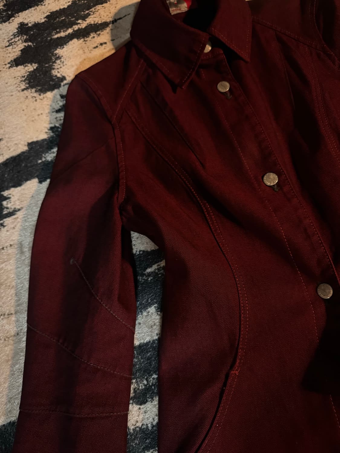 슬림핏 롱셔츠 데님 자켓 하프 코트   상품이미지2