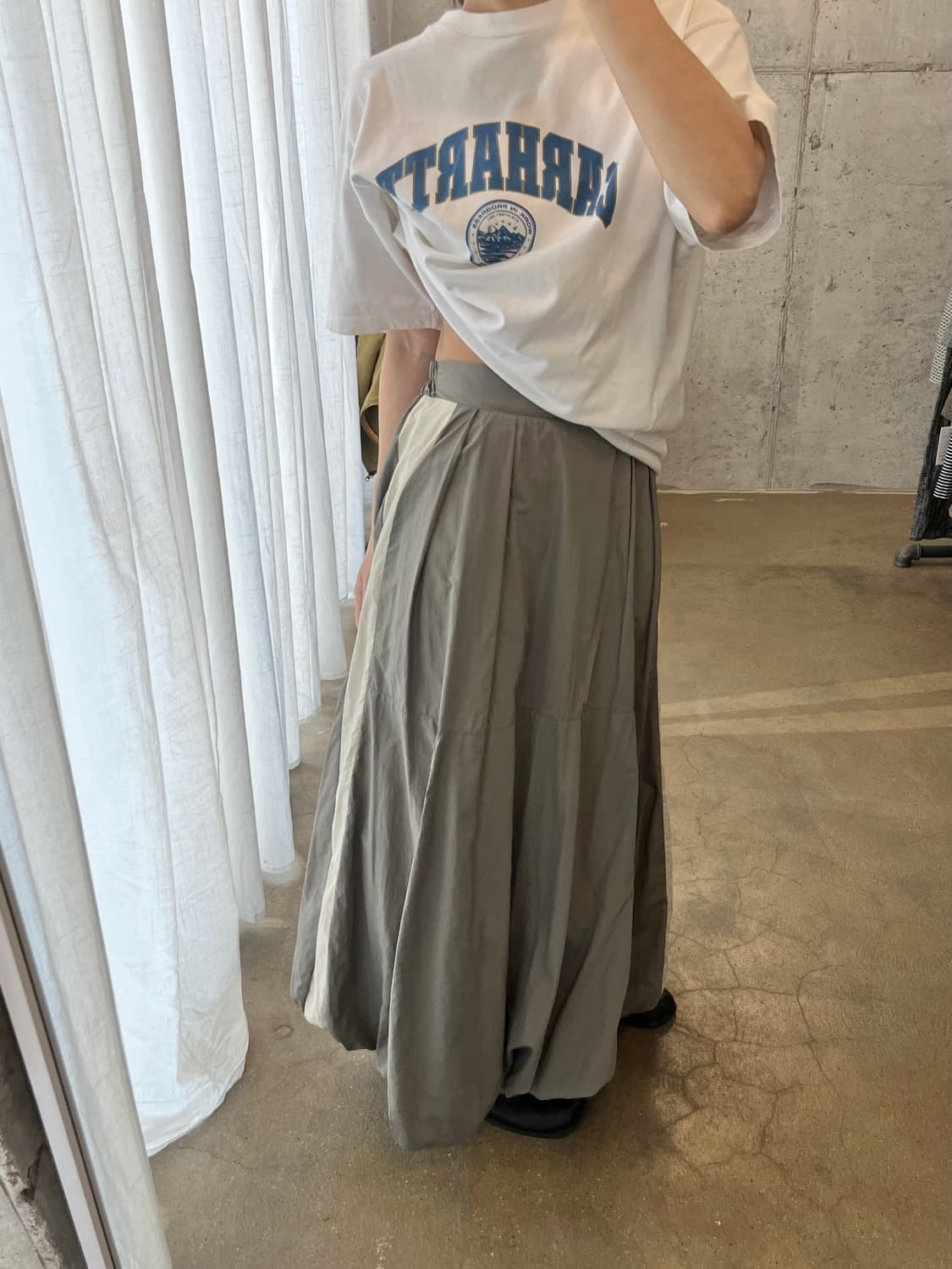 롱 벌룬 스커트 그레이 상품이미지3