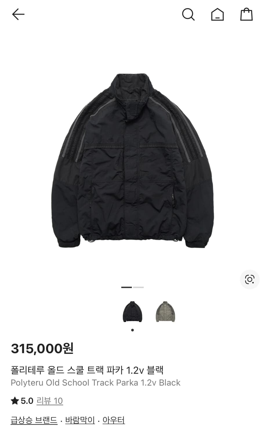 (2) 폴리테루 올드스쿨트랙파카 블랙 1.2 상품이미지1