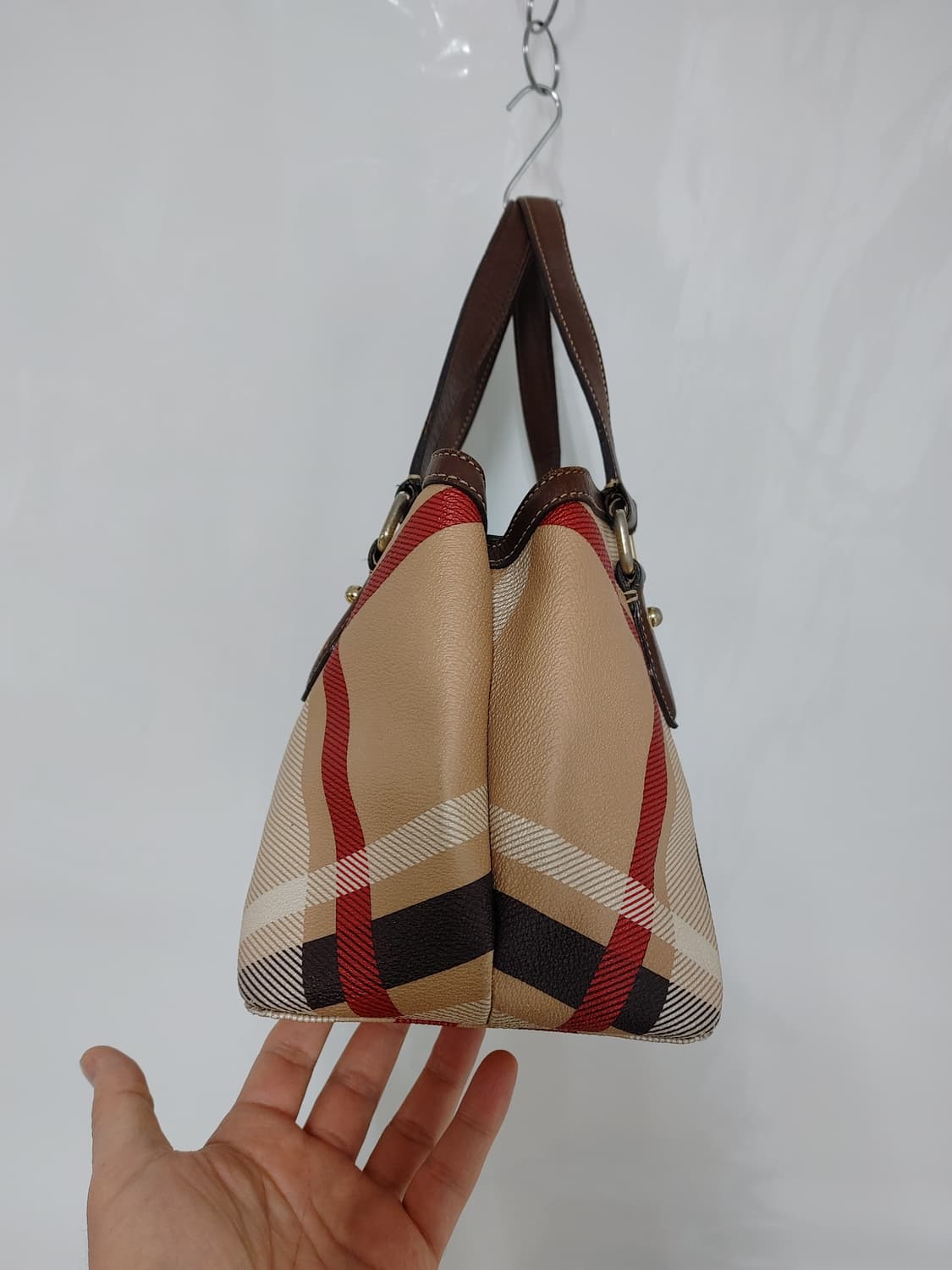 DAKS 닥스 소가죽배색 체크무늬 토트백 상품이미지2