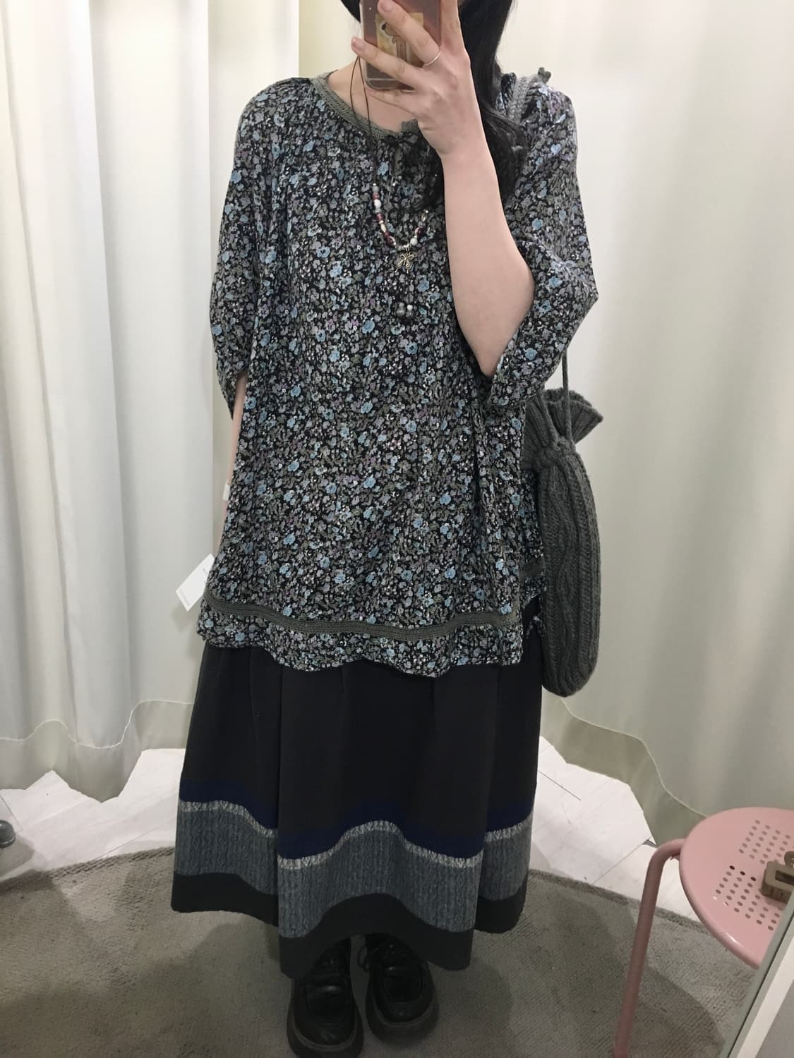 mori girl flower blouse 상품이미지6