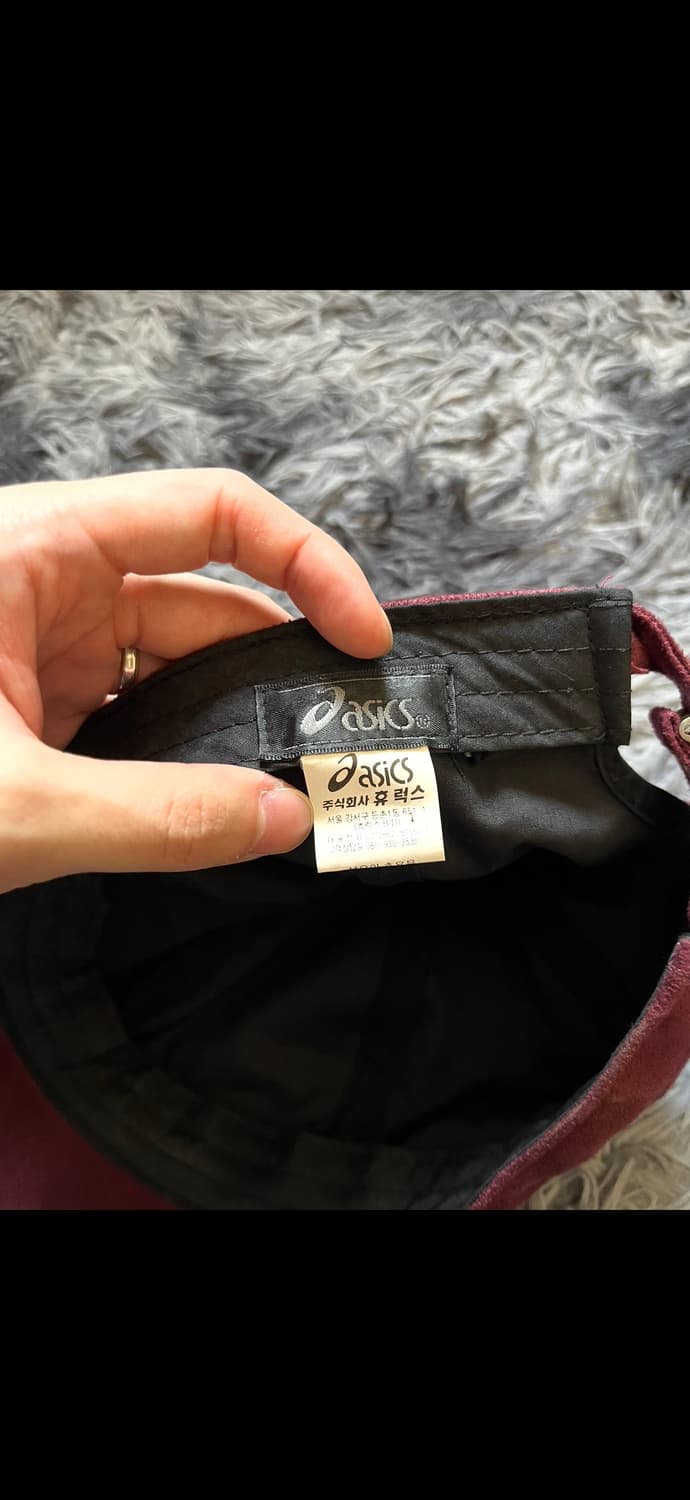 아식스 찐 빈티지 버건디 스웨이드 볼캡 상품이미지3