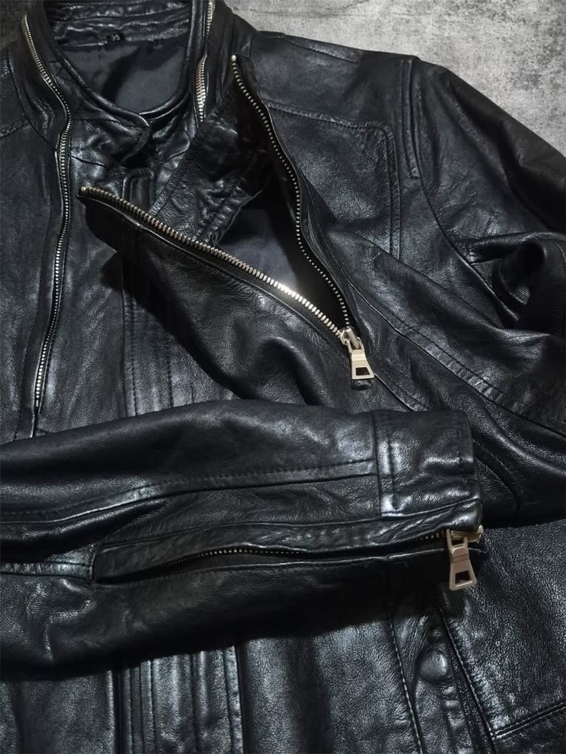 double zip italy lamb skin jacket 상품이미지3
