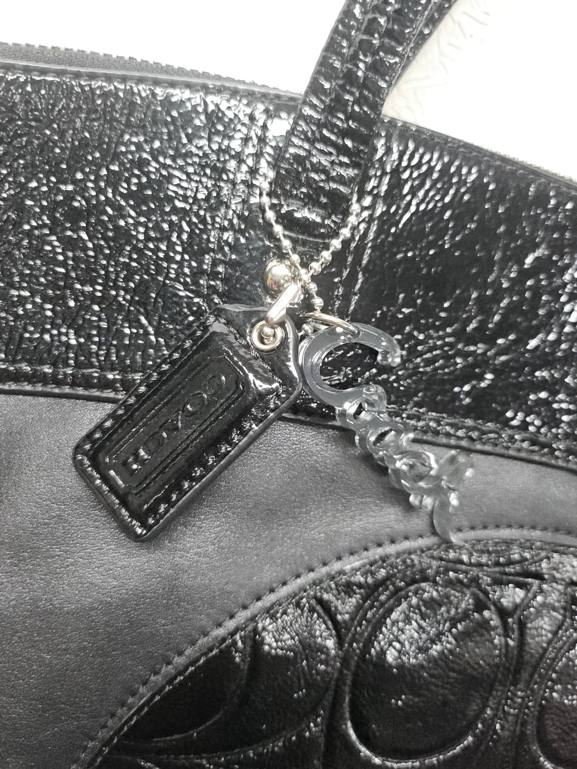 코치 가죽 블랙 로고 패턴 쇼퍼백 상품이미지2