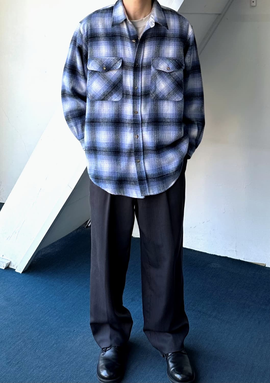 Acrylic woven check work shirt 상품이미지9