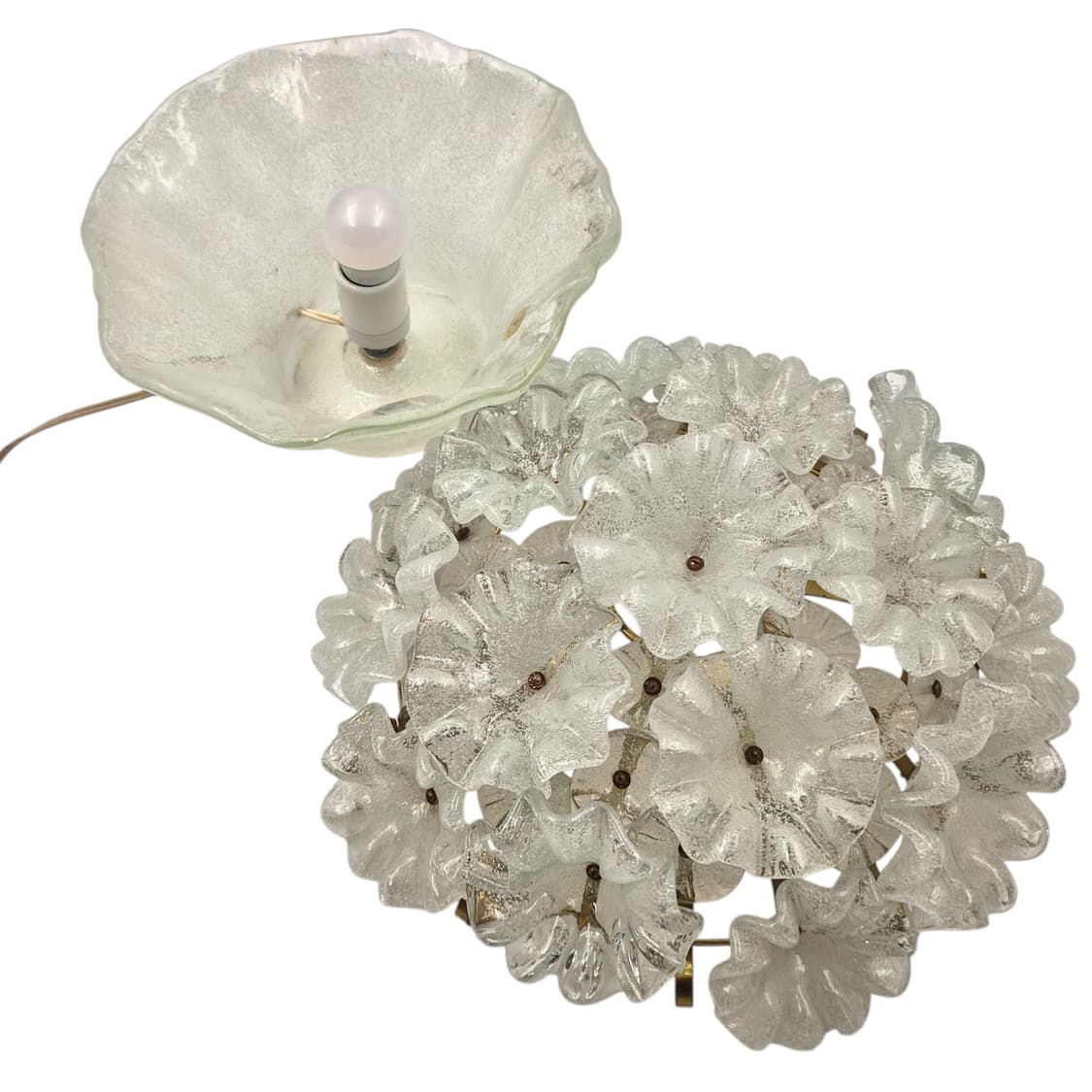 60s 이와타 핸드블로운 마블 대형 꽃바구니 램프 상품이미지7