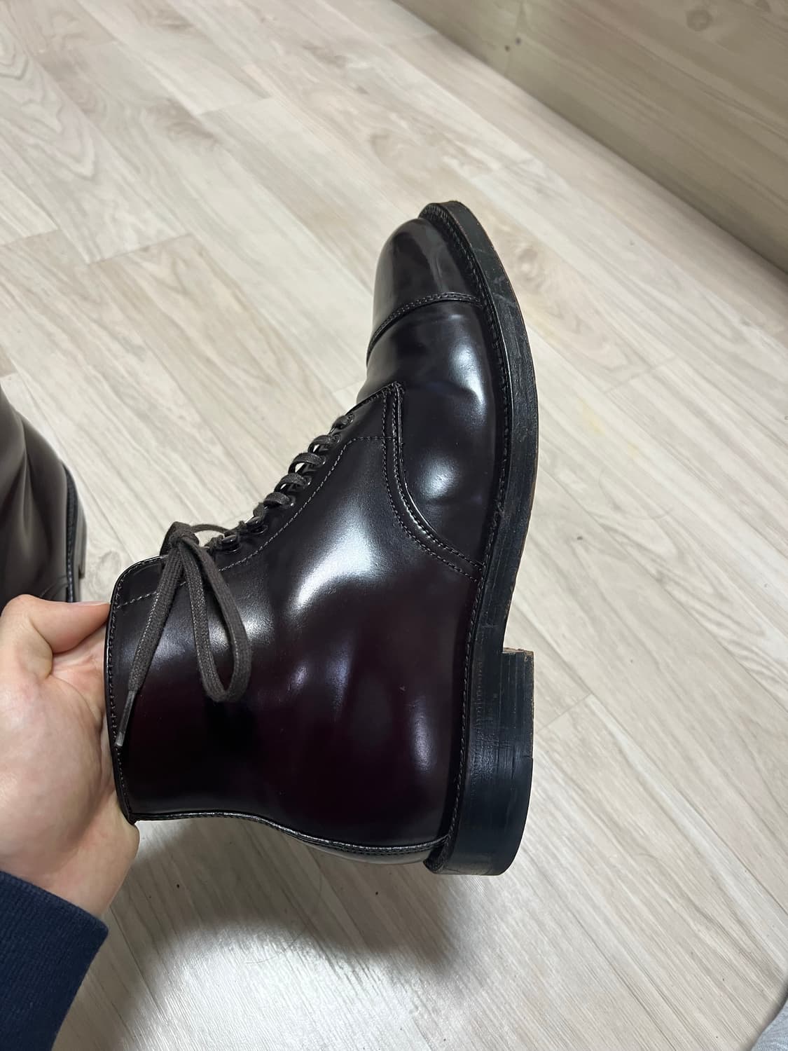 알든 코도반 캡토 부츠 버건디 컬러 8e 상품이미지9