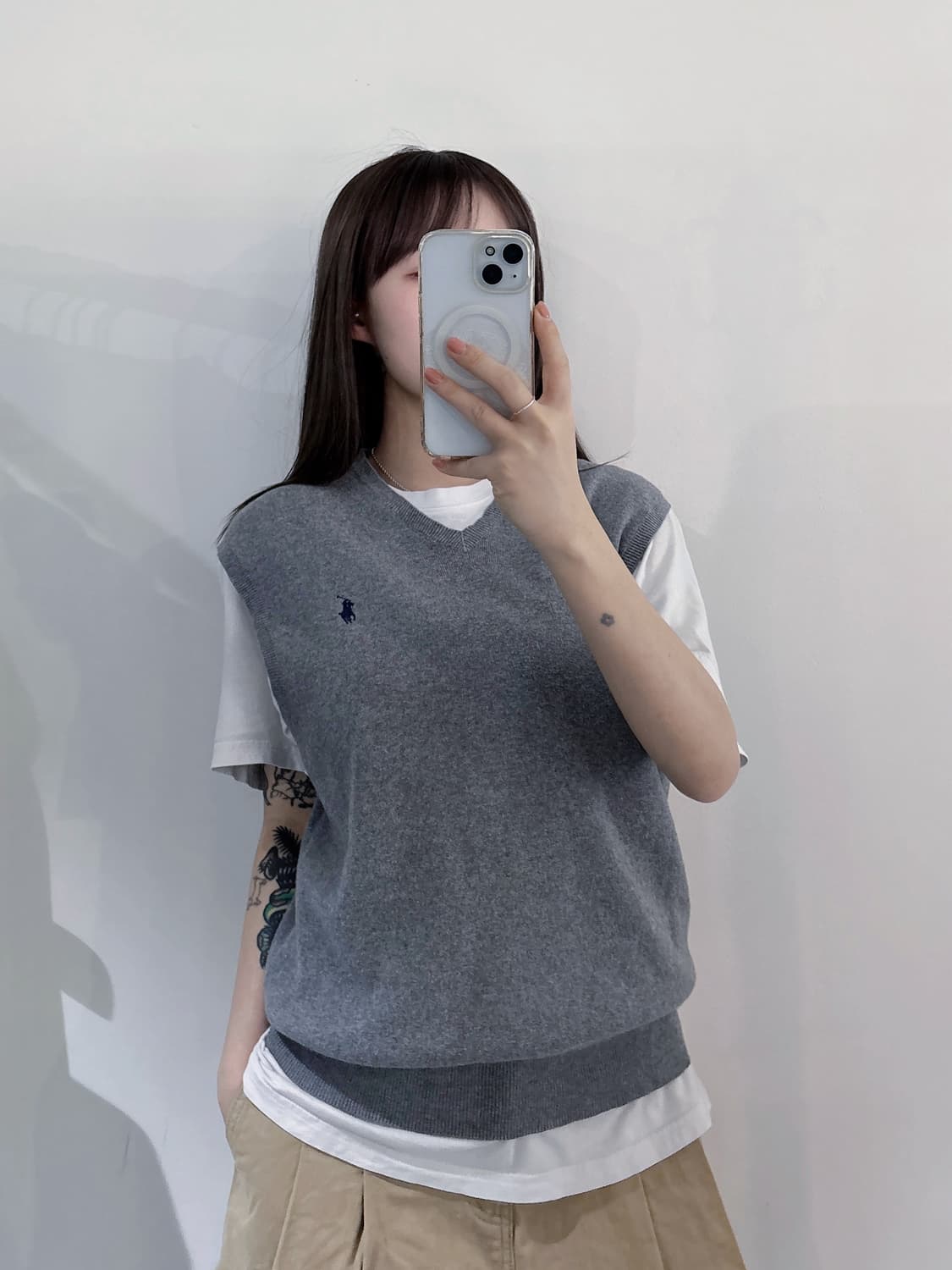 폴로랄프로렌 네이비포니 그레이 니트 조끼 상품이미지1