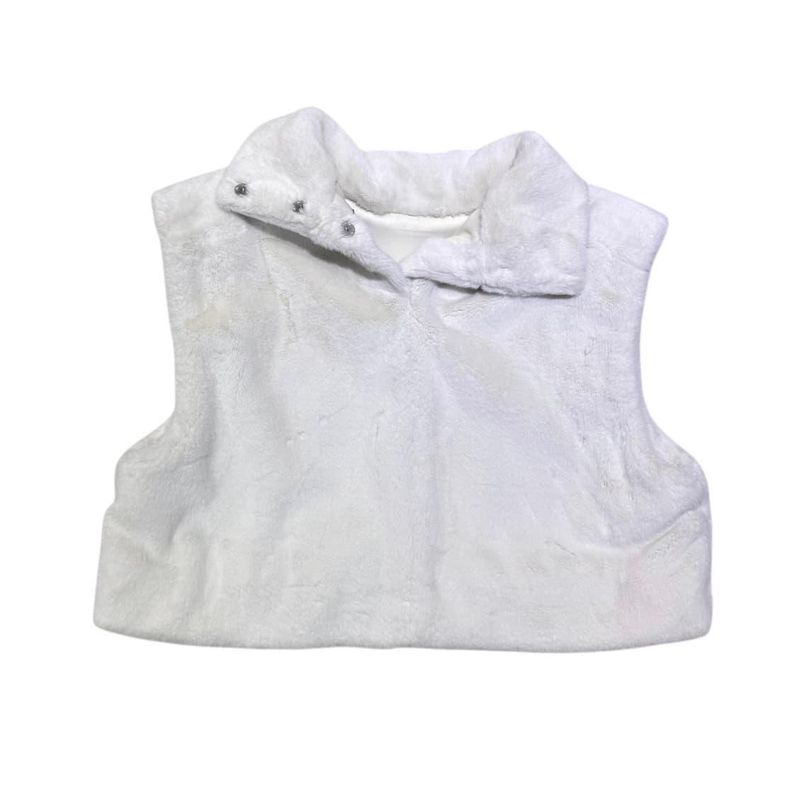 아모멘토 크롭 퍼 베스트 아이보리 상품이미지1