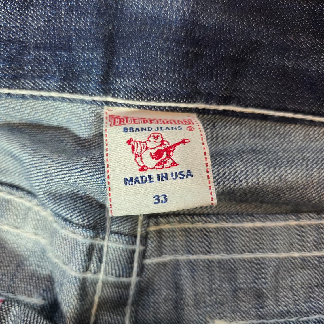 [33]트루릴리전 USA 가죽 빅로고 부츠컷 데님팬츠 상품이미지4