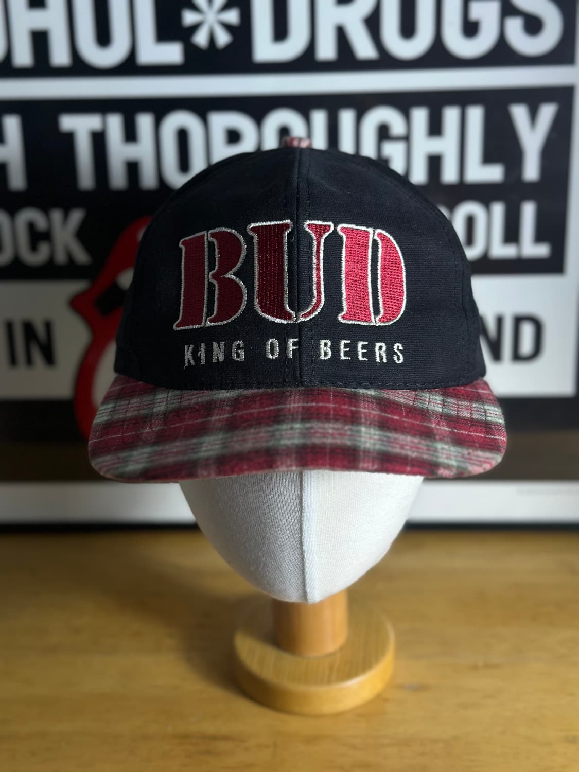 90s Budwesier 빈티지 버드와이저 체크 모자 상품이미지1