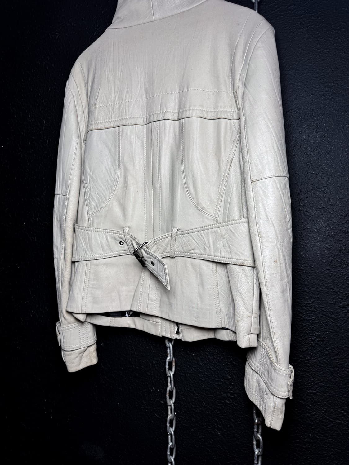 Ivory high-neck leather jacket  상품이미지9