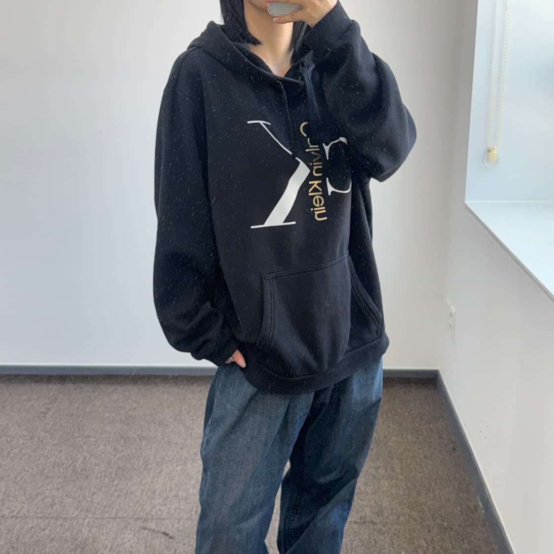 Calvin Klein 캘빈클라인 ck 로고 블랙 후드티 상품이미지2